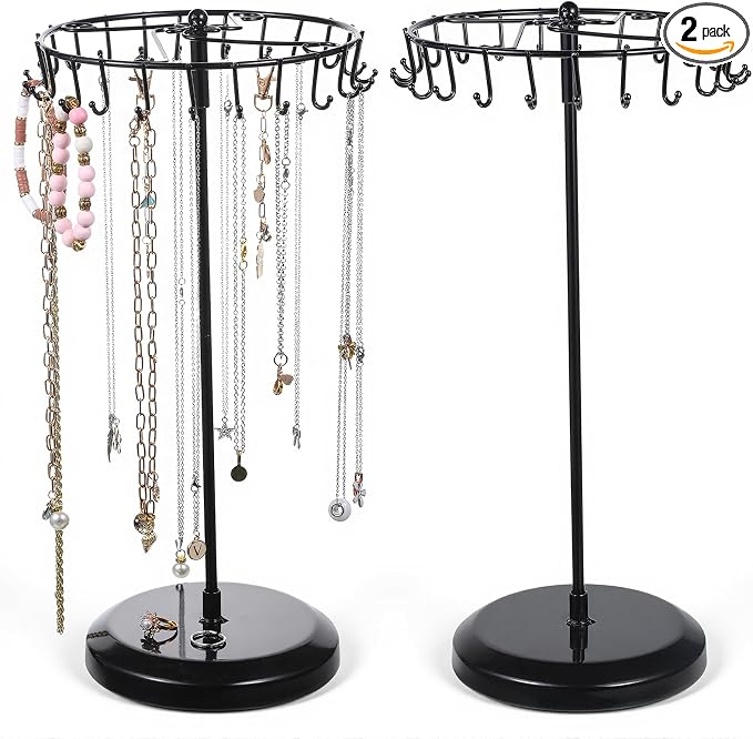 2 Pcs Rotating Necklace Holder Organizer by Unknown