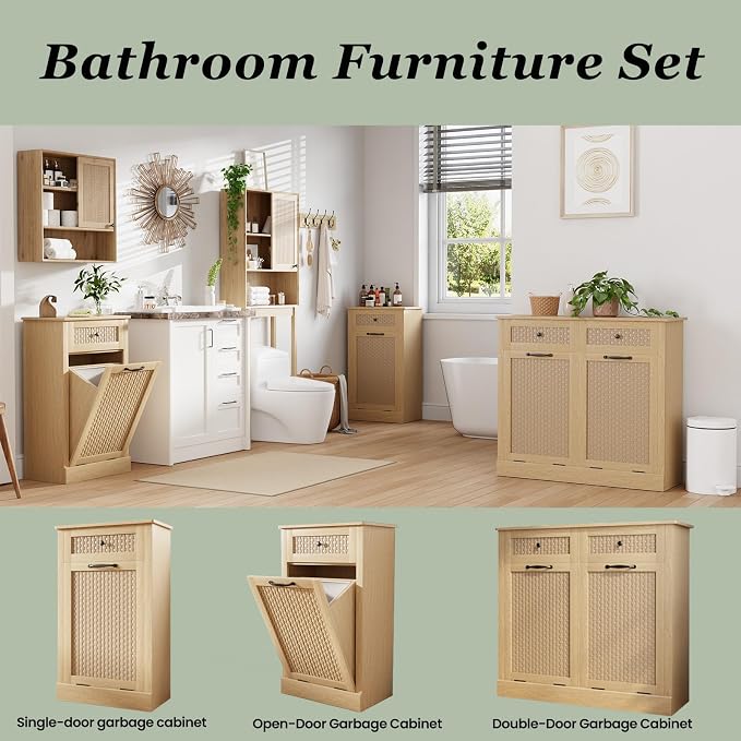Tilt Out Laundry Hamper Cabinet, 10 Gallon Laundry Cabinet - Image 7