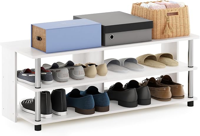 Furinno Turn-N-Tube Shoe Rack, 3-Tier Shoe Organizer, Compact Shoe Storage - Image 3
