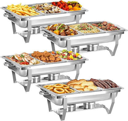4 pack Chafing Dishes for Buffet of Stainless Steel Food Warmers for Parties 9 by Unknown