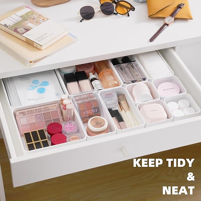 CHANCETSUI 11-Piece Stackable Drawer Organizer Set, Stationery, Utensils in - Image 3