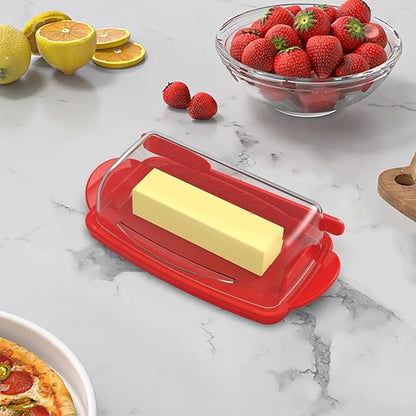 Butter Dishes with Lid for Countertop Refrigerator, Plastic Butter Dish Clear - Image 2