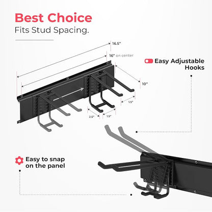 TIDYME Garage Wall Organizer | 64" Heavy-Duty Tool Storage Rack | Adjustable - Image 3