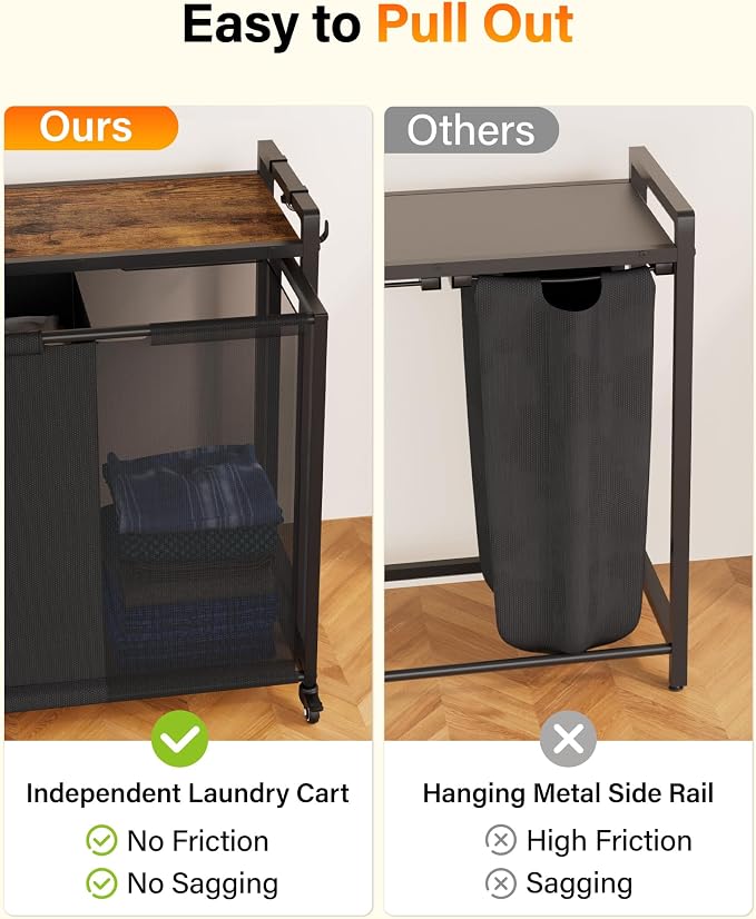 Laundry Sorter 2 Section: Laundry Hamper Basket - Image 6