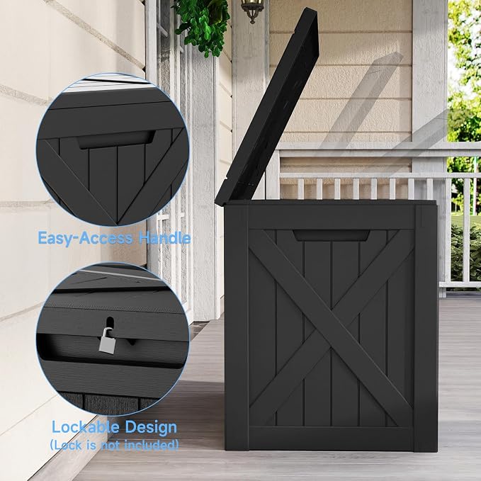 EasyUp 40 Gallon Deck Boxes Outdoor Waterproof, Weatherproof Outdoor Deck Box - Image 4