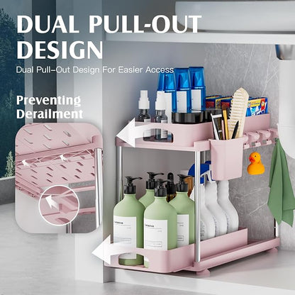 VERIFOST Under Sink Organizer, 2 Pack Kitchen and Bathroom Cabinet Organizer - Image 3
