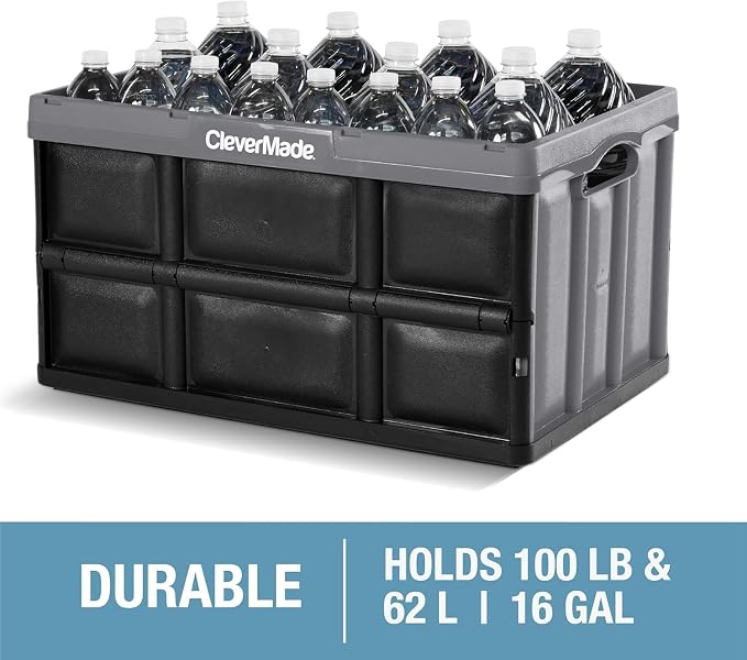CleverMade Collapsible Storage Bins, 3 Pack, Ocean | Extra-large bins support - Image 5