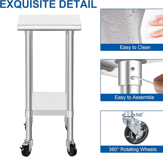 HARDURA Stainless Steel Commercial Table Prep & Work Table - Image 6