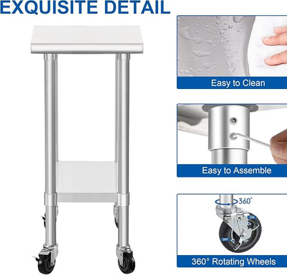 HARDURA Stainless Steel Commercial Table Prep & Work Table - Image 6