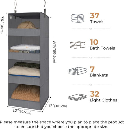 GRANNY SAYS 4-Shelf Hanging Organizer, Closet Hanging Shelves, Closet Hanging - Image 3