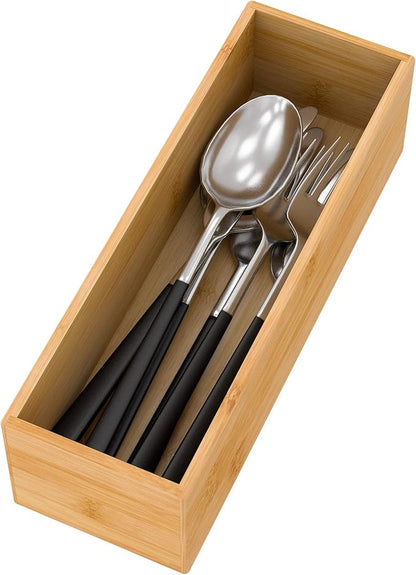 Bamboo Kitchen Drawer Organizer, Wooden Storage Box by Bambloom