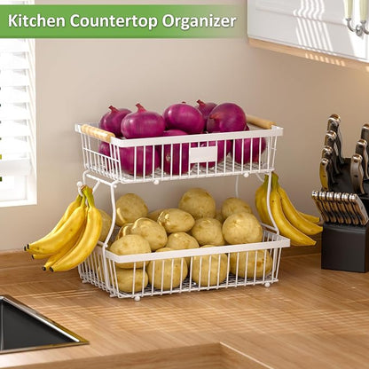 2 Tier Fruit Basket for Kitchen Counter - Image 3