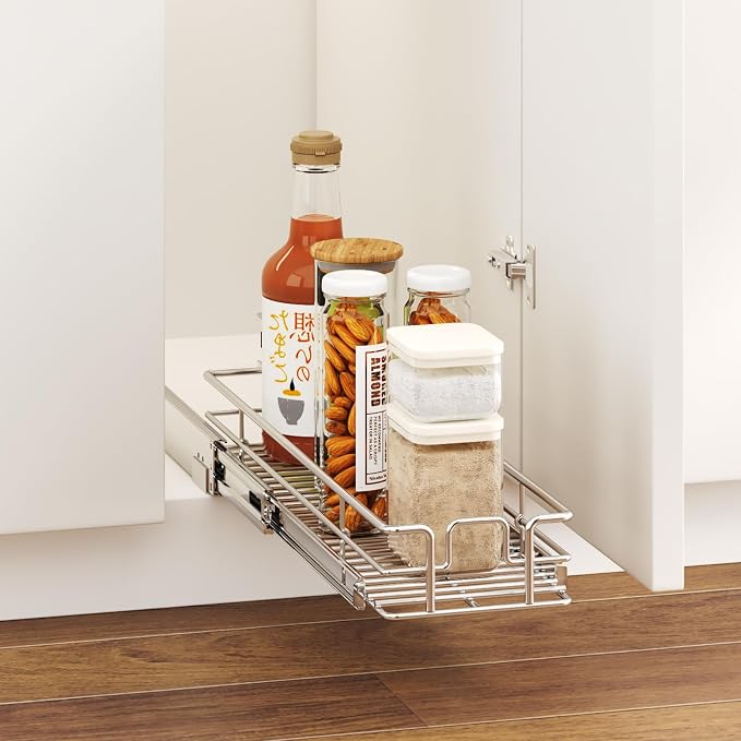 LOVMOR Pull Out Cabinet Organizer 7½" W x 21½" D, Kitchen Cabinet Pull Out - Image 5