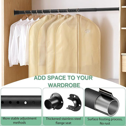 Closet Rod, 17 to 51 Inch 1.3 Inch Diameter Heavy Duty Adjustable Closet Rods - Image 4