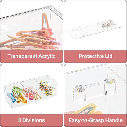 Hair Accessories Organizer for Girls, Cute Small Stackable Storage Drawer - Image 3