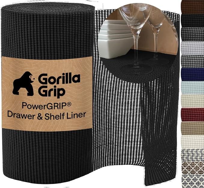 GORILLA GRIP powerGRIP Drawer Shelf and Cabinet Liner, Thick Strong Hold by Unknown