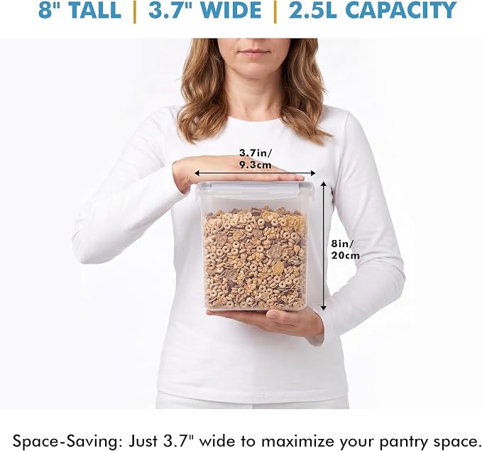 Shazo 2 Pack Small Airtight Cereal Containers Storage - Image 7