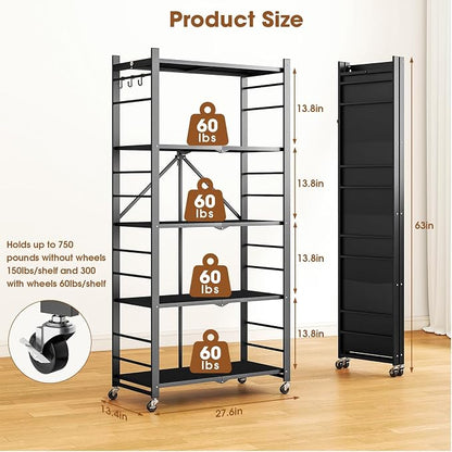 Fenbeli Foldable Shelves with Wheels - Image 3