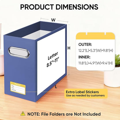 BALEINE File Organizer Box, Cardboard File Folder Organizer - Image 3
