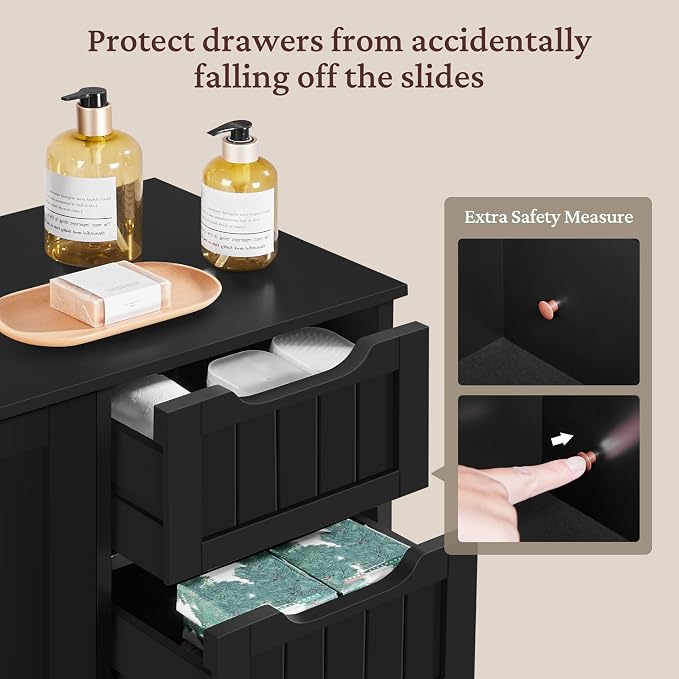Yaheetech Wooden Bathroom Floor/Side Storage Organizer Cabinet - Image 8