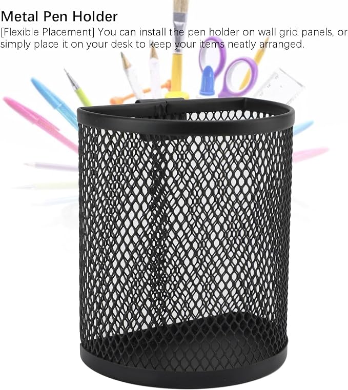 AYNEFY Wall Mounted Pencil Holder, Mesh Stainless Steel Pen Basket - Image 3