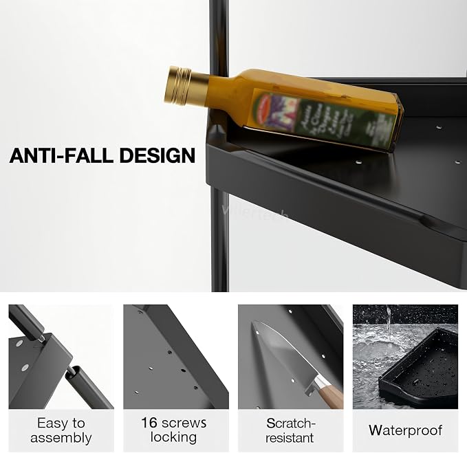 Kitchen Corner Shelf Countertop 3 Tier Bathroom Counter Organizer Cabinet - Image 5