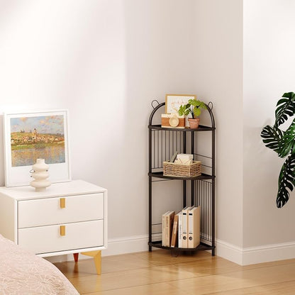 Corner Bathroom Shelf Metal Short Corner Stand Shelf Black Small Bathroom - Image 9