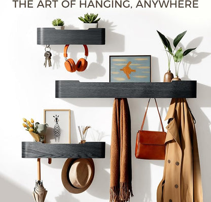 Wall Coat Rack Floating Shelves Modern Coat Rack Wall Mount - Image 3
