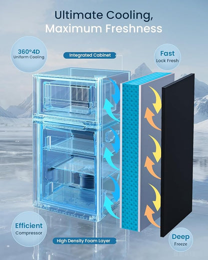3.2 Cu.Ft Mini Fridge with Freezer - Image 4