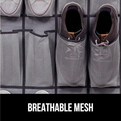 GORILLA GRIP Over the Door Shoe Organizer, 24 Extra Large Breathable Mesh - Image 5