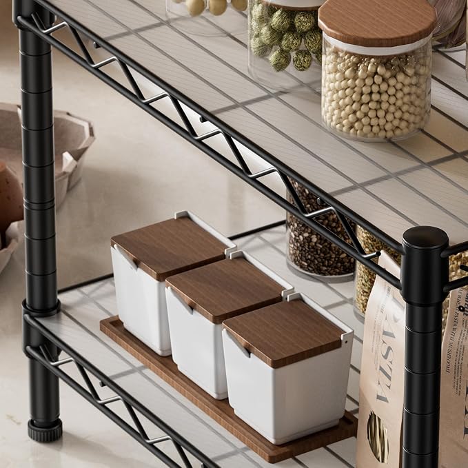 SINGAYE 2 Small Shelves Kitchen Storage Shelf Wire Shelving Unit Metal Shelf - Image 5