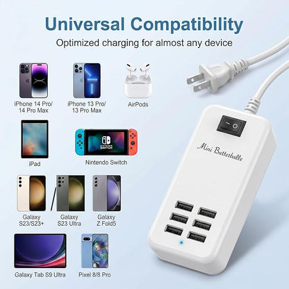 6 Ports USB Charger Hub Desktop US Plug AC Power Wall Travel Charging Adapter - Image 6