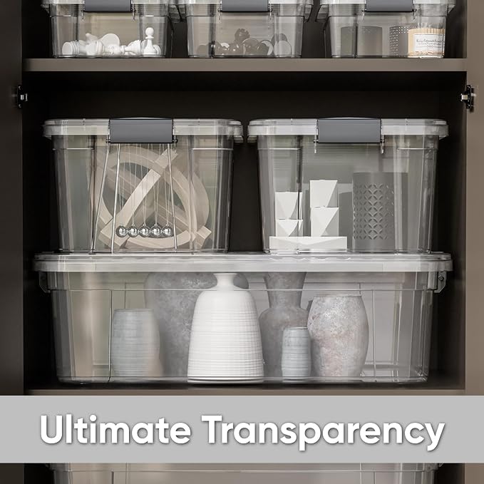 Superio Storage Bins with Lids- 8 Pack, 4.5 Qt Clear Boxes - Image 6