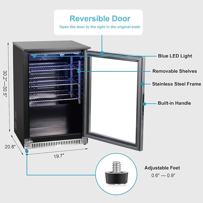 Weili 20 Inch Built in Beverage Fridge - Image 3