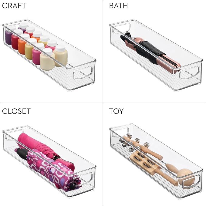 iDesign Slim Clear Plastic Storage Bin, Extra Long Narrow, - Image 7
