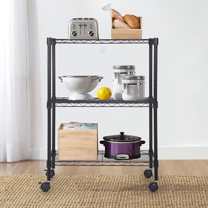 FDW Wire Shelving Metal Storage Shelves 23L x 13W x 32H 3 Tier Layer Storage - Image 2
