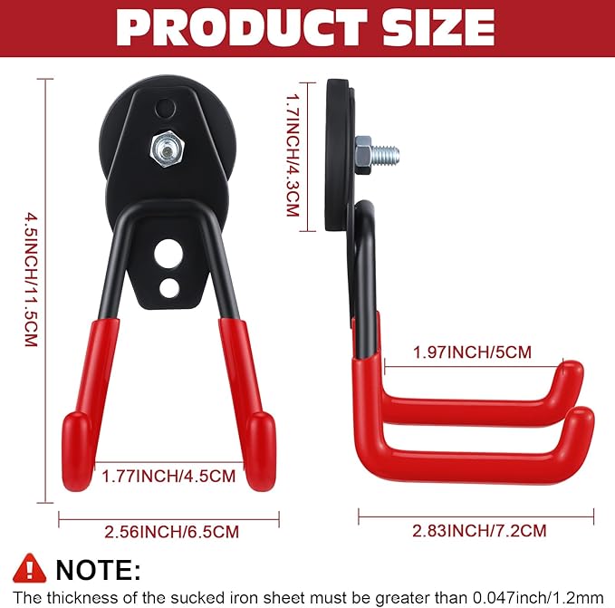 Landhoow Large Magnetic Hooks Heavy Duty Garage Magnet Hooks Strong Storage - Image 2