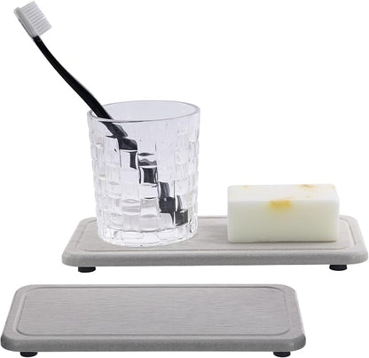 2 Pcs Water Absorbing Stone Trays, Kitchen/Bathroom Sink Soap Dish, Diatomite - Image 8