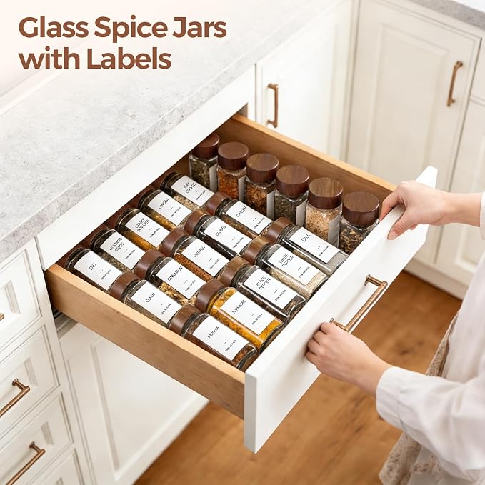 ComSaf 24Pcs Glass Spice Jars - Image 4