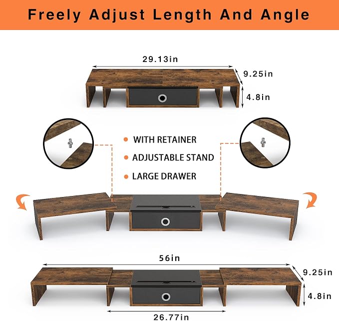 WESTREE Triple Dual Monitor Stand Riser - Image 7