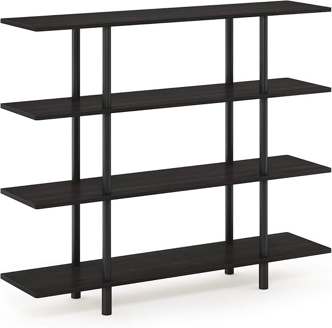 Furinno Turn-N-Tube 4-Tier Wide Display Shelf, Espresso/Black - Image 6