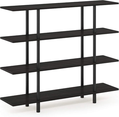 Furinno Turn-N-Tube 4-Tier Wide Display Shelf, Espresso/Black - Image 6