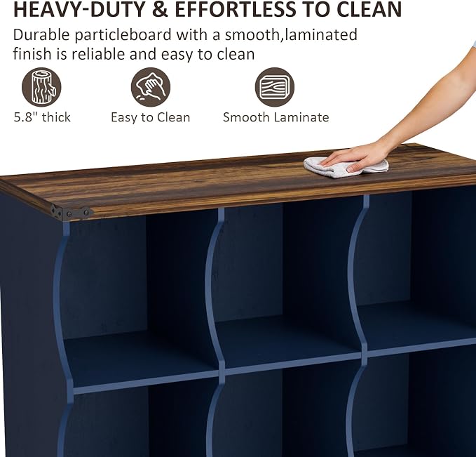 9 Cube Storage Shelf Organizer, Low Book Shelf Bookcase Entryway Table - Image 4