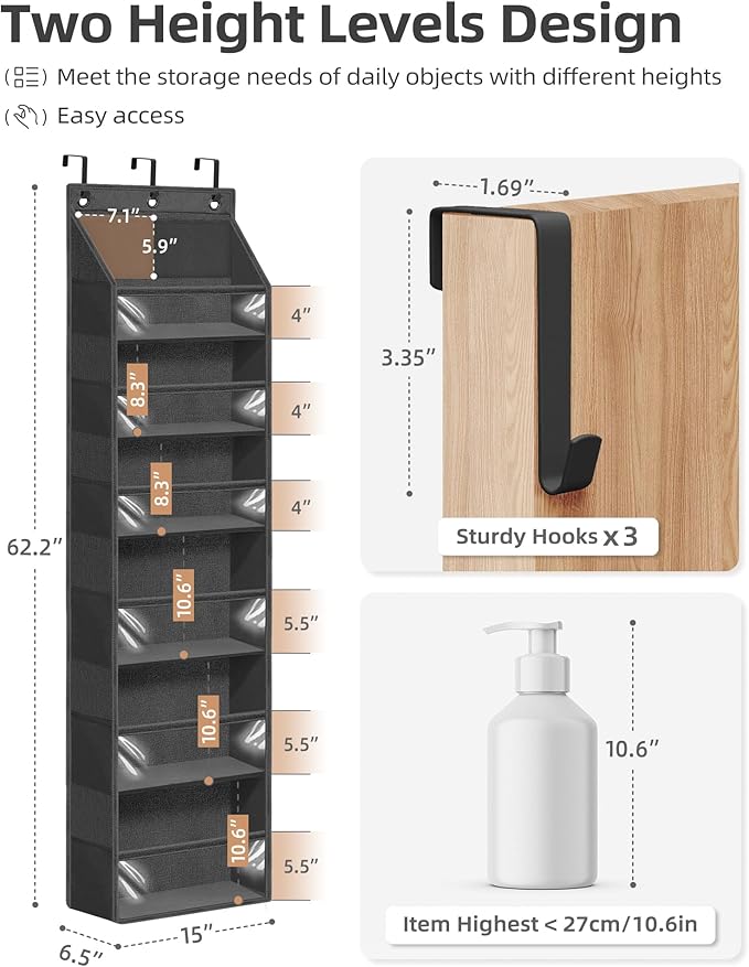 STORAGE MANIAC Over the Door Organizer Large Capacity Hanging Organizer - Image 2