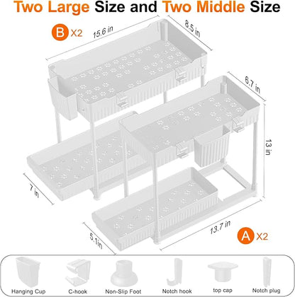 Sevenblue 4-Pack 2-Tier Under Sink Organizer - Image 6