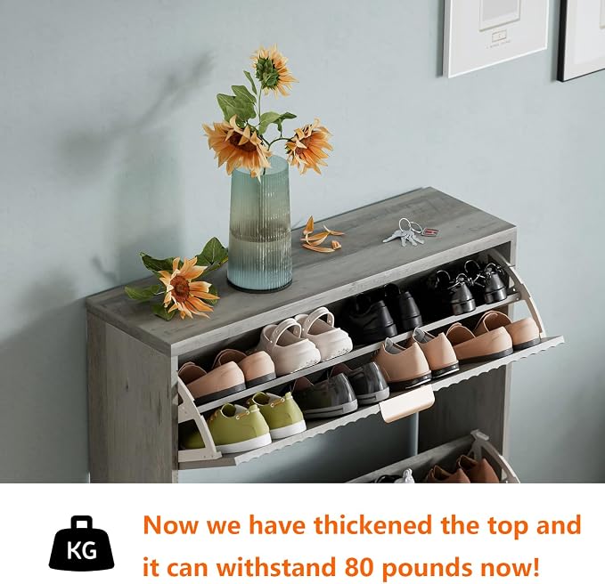 Shoe Cabinet Storage, Modern Freestanding Organizer - Image 3