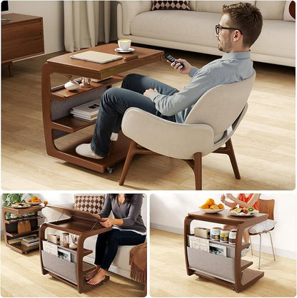 AQIMUELE Rolling Side Table, C Shaped End Table, C Table - Image 7