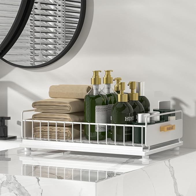 Under Sink Organizer, 2 Packs Under Sink Organizers and Storage, Slide Out Pull - Image 7