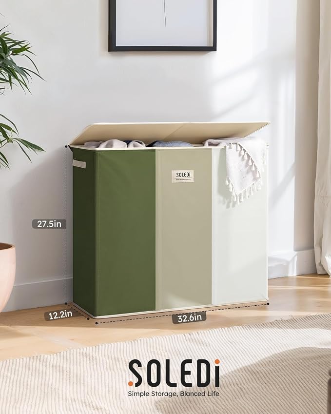 SOLEDI 180L 3-Section Laundry Hamper - Image 6
