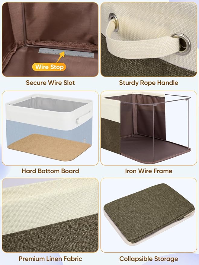 BALEINE 3 Pack Fabric Storage Bins - Image 6